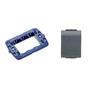BTicino SLN4703F Livinglight International 3 Module Stand & SL4950/2F Livinglight Hole Cover, Pack of 2, Anthracite, Charcoal