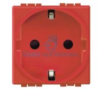 Bticino Standard German/Italian Socket 2P+E 16A Red L4141R Living International
