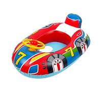 Bticx Racing Car Pool Floats for Kids, Steering Wheel Inflatable Kids Water Float Ring with Handle Baby Swimming Ring for 1-3 Years Kids