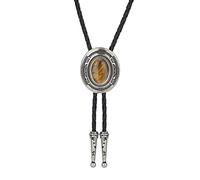 Btilasif Bolo Tie for Men,Western Cowboy Tiger Eye Bolo Tie Western Necklace Necktie Costume Accessories for Men Women Cowboy Cowgirl Halloween Cosplay Party Supplies, Amber, Medium
