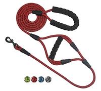 BTINESFUL 10FT Double Handle Traffic Dog Leash- Two Handle Dog Leash for Small Medium Large Dogs Control Safety Walking and Training red