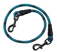 BTINESFUL 3FT Dog Tie Down, Nylon Rope Short Dog Tether Indoor Training Safety Vehicle Tether for Large Medium Strong Puppy Blue Black