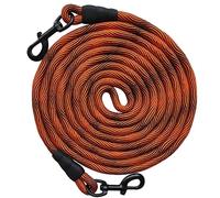 BTINESFUL Tie-Out Check Cord Long Rope Dog Leash, 8ft 12ft 20ft 30ft 50ft Recall Training Lead Leash- Great for Large Medium Small Dogs Training, Playing, Camping, or Backyard (20ft, Orange Black)