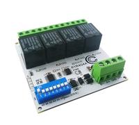 Btkigl 4 Channel Modbus RTU RS485 DO Relay Module DIP Switch Setting Parameters with DIN Box Serial Port UART Switch Board DC 12V 24V (24V Only Board)