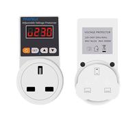 Btkigl AC 220V 16A Adjustable Power Surge Protector Plug Voltage Safe Protector Automatic Voltage Protector Socket Universal/UK (UK With Display)