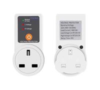 Btkigl AC 220V 16A Adjustable Power Surge Protector Plug Voltage Safe Protector Automatic Voltage Protector Socket Universal/UK (UK No Display)