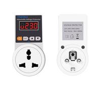 Btkigl AC 220V 16A Adjustable Power Surge Protector Plug Voltage Safe Protector Automatic Voltage Protector Socket Universal/UK (Universal With Display)