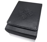 BTkviseQat Luck Lab Single Deck Leather Playing Card Case/Holder - Black - Fits Poker and Bridge Size Cards