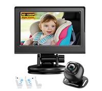 BTLMEMO Baby Car Camera，4.3" HD Night Vision Function Car Mirror Display，360 Rotation Rear Facing Baby Monitor with Camera Night Vision，Wide Clear View，Easily Observe The Baby's Move(Black)