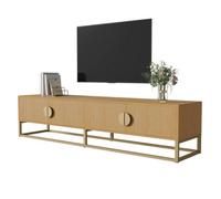 Btm 180 Cm Tv Cabinet With Wood Grain Modern Dining Room Cabinet, 4 Doors, Semi Circular Handles