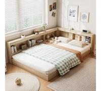 Btm 4Ft6 Double Storage Bed Plenty Of Storage Space Multifunctional White Oak