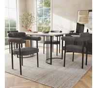 BTM Comfortable Armchairs for Dining & Living Room, Faux Suede in Grey | Size: 4 Pack BTM Grey 4 Pack