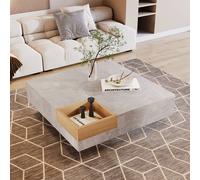 BTM Concrete Gray Side Table with Removable Storage Box in Grey BTM Grey