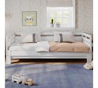 Btm Daybed Cabin Bed Wooden 3Ft Single Sofa Guest Bed Pull Out Trundle Heart-Shaped Children Adults 90X190 Cm White