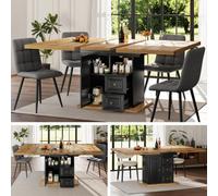 Btm Extendable Dining Table, 110 140X80Cm, Wooden Kitchen And Dining Table, Seats 6, Patio And Garden Table