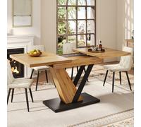 Btm Extendable Dining Table 120160X75X75.5 Cm, Kitchen Or Living Table, Wood Grain Tabletop