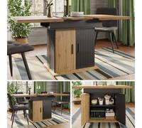 BTM Extendable Dining Table Foldable Kitchen Table Retro Style Table in Natural BTM Natural