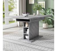 Btm Extendable Rectangular Dining Table With Storage Modern Iron Frame Space Saving Multifunctional Coffee And Dining Table Grey