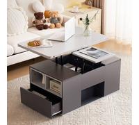 BTM Grey Lift-Top Coffee Table with Storage & 2 Drawers, 100cm BTM Grey