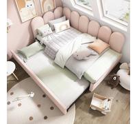 BTM Pink Velvet 3FT Daybed with Pull-Out Bed & Metal Frame BTM Pink