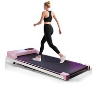 BTM Treadmill for Home, 1-6 km/h Low Noise Running Machine, Foldable Treadmill with Adjustable Incline, LED Display, Magnetic Remote Control, Transport Wheels & Plug, Under Desk Walking Pad, Pink