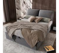 BTM Upholstered Bed Double Bed 4Ft6 135X190 Cm Hydraulic Bed Three Drawers Storage Box Slatted Frame Headboard Velvet Grey