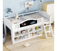 BTM Wooden single storage bed 3ft with staircase storage white BTM Multicolor Single