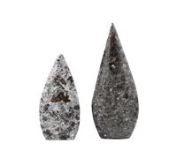 BTMDECOR Natural Crystal Flame Stone Water Drop-Shaped Ornament, Fluorescent Glowing Raw Stone Polished, 3.54-3.94 inches, 220-240g - Decorative Crystal for Home or Office