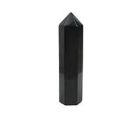 BTMDECOR Shungite Crystal Tower - Natural Black Stone Point/Obelisk for Desk & Office, Energy Cleansing, Meditation, Protection & Home Décor (1.97"×0.79", 3.15"×0.98", 5.12"×1.18")(130 * 30mm)