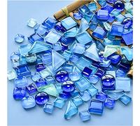 BTMIEY 200g Mixed Color Crystal Mosaic Tiles, Tiny Mini Mosaic Tile DIY Hobbies Children Handmade Crystal Craft for Craft Bathroom Kitchen Home Decoration DIY Art Projects (Blue Series)