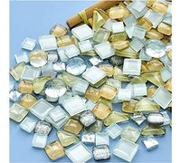 BTMIEY 200g Mixed Color Crystal Mosaic Tiles, Tiny Mini Mosaic Tile DIY Hobbies Children Handmade Crystal Craft for Craft Bathroom Kitchen Home Decoration DIY Art Projects (White Series)