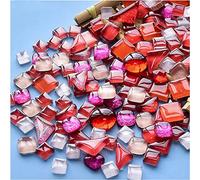 BTMIEY 200g Mixed Color Crystal Mosaic Tiles, Tiny Mini Mosaic Tile DIY Hobbies Children Handmade Crystal Craft for Craft Bathroom Kitchen Home Decoration DIY Art Projects (Red Series)