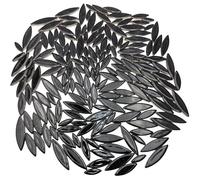 BTMIEY Leaf Petal Ceramic Mosaic Tiles, 500g, 170 Pieces, Black, DIY Mosaic Making Stones for Crafts, Wall Decoration, Glue Down Installation