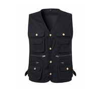 Btmpmcs Mens Casual Fishing Vest Multi Pocket Utility Gilet Outdoor Work Safari Hiking Travel Photo Waistcoat Breathable Cotton Sleeveless Jacket