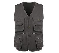 Btmpmcs Mens Casual Fishing Vest Multi Pocket Utility Gilet Outdoor Work Safari Hiking Travel Photo Waistcoat Breathable Cotton Sleeveless Jacket