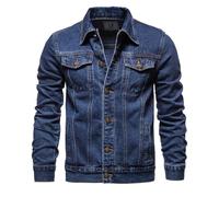 Btmpmcs Men's Denim Jackets Trucker Jacket Western Classic Vintage Coat Cotton Padded Lapel Collar Top Button Down Casual Outerwear Long Sleeve Solid Color Jean Jackets Outdoor Cowboy Shirts