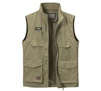 Btmpmcs Men's Quick Dry Fishing Vest Outdoor Utility Multi-Pocket Waistcoat Casual Sleeveless Jacket Breathable Work Safari Traveling Hiking Gilet Photography Top