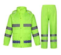 Btmpmcs Mens Waterproof Jacket/Trouser Rainsuit Outdoor Windproof Hooded Raincoat Ultra-Lite Protective Rainwear Reusable Rain Gear Duarable Work Wear with Safe Reflective Strip