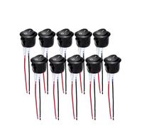 Btnuahq Switch Press Button For Auto Car RV Boat ON OFF Round Rocker Switch Toggle 2 Pin SPST Push Button 12V 24V 20MM With Wires(10Piece)