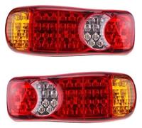 Btnuahq Tail Light Trailer Tail Light 24V Car Trucks Lorry Rear Taillight Brake Light 12V Stop Reversing Running Lights 46LED Side Lamp 2Piece Rear Tail Light(2Piece 12V)