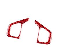Btnuahq Trim Interior Interior Cover For Clio 4 Mk4 IV 2013 2014 2015 2016 2017 2018 Car Steering Wheel Button Frame Panel Sticker Real Soft Carbon Fiber(Button Red Carbon)