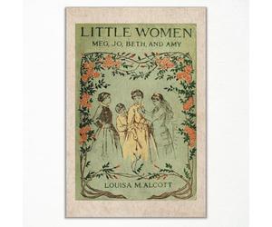 BTNXWL Little Women Book Cover Wall Art, Classic Book Canvas Poster, Retro Bookish Print Gift, Home Library Reading Corner Picture, Reading Wall Decor 12x16in Unframed