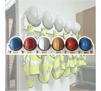 BTOIASYHF Hard Hat Placement Hanging Rack Holds 1/2/ 3/4/ 5/6 Hats, Hat Organizer Stand with Hooks & Name Sticker, Safety Helmet Holder for Workshop/Office/Factory