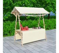 BTOIASYHF Mobile Food Cart Vendor, White Farmers Market Stalls/Booth for Festivals & Beaches, Wooden Kiosk, Foldable Concession Stand