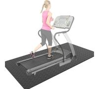BTOIASYHF Treadmill Mat, Heavy Duty Thick 10mm Black Floor Protector Mat, Gym Equipment Waterproof Mat, Under Exercise Bike Trainer Mat Pad, Elliptical Mat, Fitness Mat-1pc