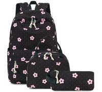 BTOOP Girls School Backpack Galaxy Schoolbag Laptop Bookbag Insulated Lunch Tote Bag Purse Teens Boys Kids, B-Pink Flower, Cut