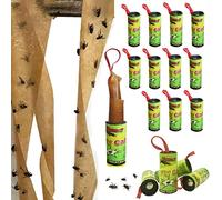 BTORER 16Pcs Fly Traps for Indoors Outdoor, Effective Fly Paper Strips, Sticky Hanging Fly Tape Catcher Ribbon, Fruit Fly Gnat Trap for House, Garden, Bullpen, Stable,Pasture - Eco-Friendly Non-Toxic