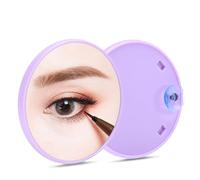 BTORER 5X Magnifying Makeup Mirror, Round Mirror Detachable 2 Suction Cups Use for Makeup Application - Tweezing - and Blackhead/Blemish Removal for Easy Mounting, Travel Essential (Purple)