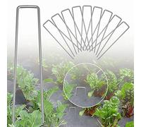 BTORER 6 Inch Garden Landscape Staples Stakes, 10Pcs Galvanized Garden Stakes Heavy Duty Metal Ground Garden Pegs for Securing Lawn Fabric Weed Control Fabric Irrigation Tubing