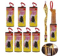 BTORER 8Pcs Glue Paper Trap for Catching Bugs Insects Fruit Flies Moths, Sticky Hanging Fly Trape Catcher Ribbon, Fruit Fly Gnat Trap for House, Garden, Bullpen, Stable,Pasture - Eco-Friendly